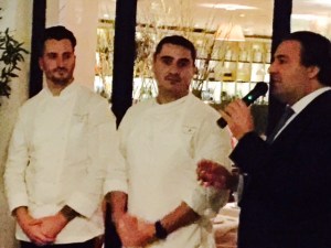 Chef Pascal Lorange with Sous Chef and Laurent Halasz
