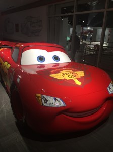 (Lightning McQueen dispayed. Photo by Jill Weinlein)