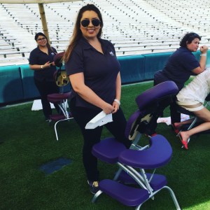 Massage Envy offered complimentary massages to guests.