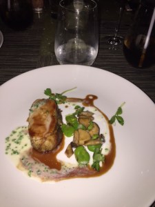 Cavatina’s veal loin is served with fava beans, trumpet mushrooms and chive sauce - Photo by Jill Weinlein