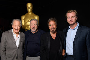 The Academy presented a screening of "Heat" on Wednesday, September 7, 2016. Pictured (left to right): Director/Producer/Writer Michael Mann, Actor Robert De Niro, Actor Al Pacino and Moderator Christopher Nolan.