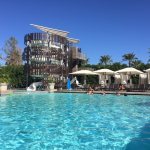 Sparkling warm pool and fun slide - Photo by Jill Weinlein